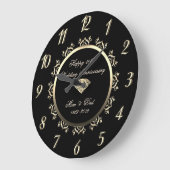 Gouden diamant swirls 50ste huwelijksverjaardag grote klok (Hoek)