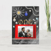 Gouden Diamanten 1e trouwdag, Kerstmis, 2 foto's Kaart (Voorkant)