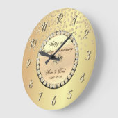 Gouden diamanten 25e trouwdag grote klok (Hoek)