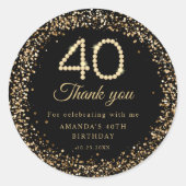 Gouden Diamanten 40e Verjaardag Dank je Sticker (Voorkant)