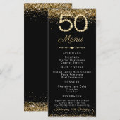 Gouden Diamanten 50e Verjaardag Diner Plat Menu (Voorkant / Achterkant)