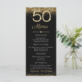 Gouden Diamanten 50e Verjaardag Diner Plat Menu (Staand voorkant)