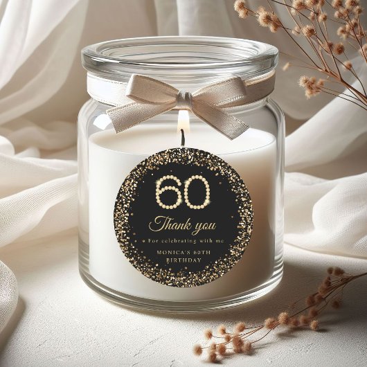Gouden Diamanten 60e Verjaardag Dank je Sticker