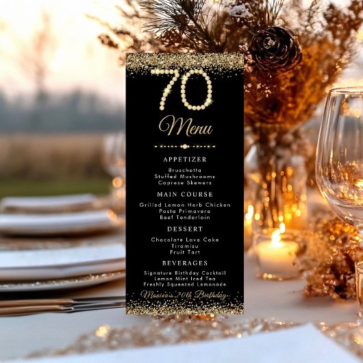 Gouden Diamanten 60e Verjaardag Diner Plat Menu