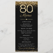 Gouden Diamanten 80e Verjaardag Diner Plat Menu (Voorkant)