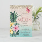 Gouden diamanten, ananas strand zoet 16 kaart (Staand voorkant)