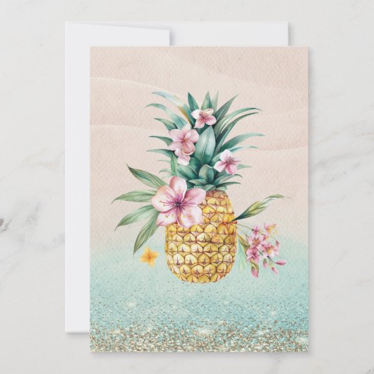 Gouden Diamanten, Bloemen Ananas Strand Zoet 16 Kaart (Achterkant)