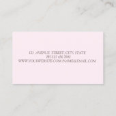 Gouden Diamanten Bloemen Spray Fles Roze Visitekaartje (Achterkant)