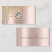 Gouden Diamanten Bloemen Spuitfles Visitekaartje (Voorkant / Achterkant)