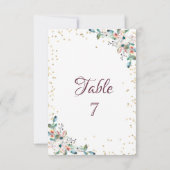 Gouden Diamanten Bloemen Tafelkaart Kaart (Achterkant)