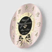 Gouden Diamanten Boog Confetti Roze Goud Jubileum Grote Klok (Hoek)