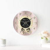 Gouden Diamanten Boog Confetti Roze Goud Jubileum Grote Klok (Huis)