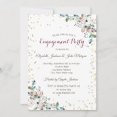 Gouden Diamanten Bourgogne Bloemen Verlovingsring Kaart (Voorkant)