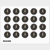Gouden Diamanten Champagne Toast Viering Favor Ronde Sticker (Vel)