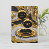 Gouden Diamanten Dinner Party 50ste Verjaardag Kaart (Staand voorkant)