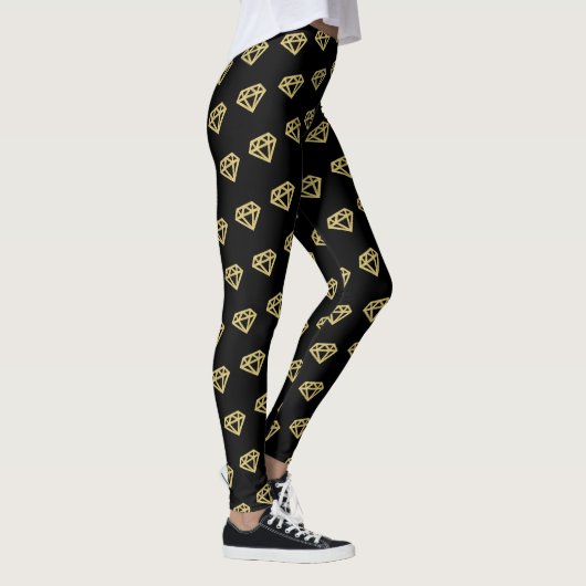 Gouden Diamanten Edelsteen Chic Bruiloft Bruidsfee Leggings (Rechts)