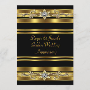Gouden Diamanten Elegante 50ste Huwelijksverjaarda Kaart