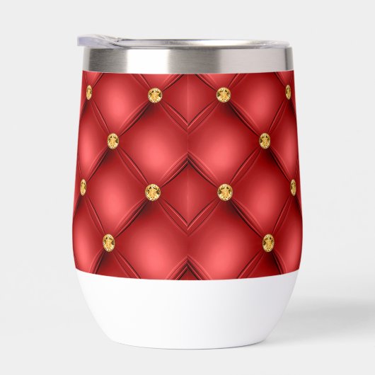 Gouden diamanten getuft leder rood (Rechts)