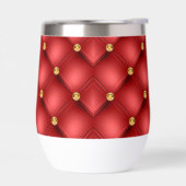 Gouden diamanten getuft leder rood (Links)