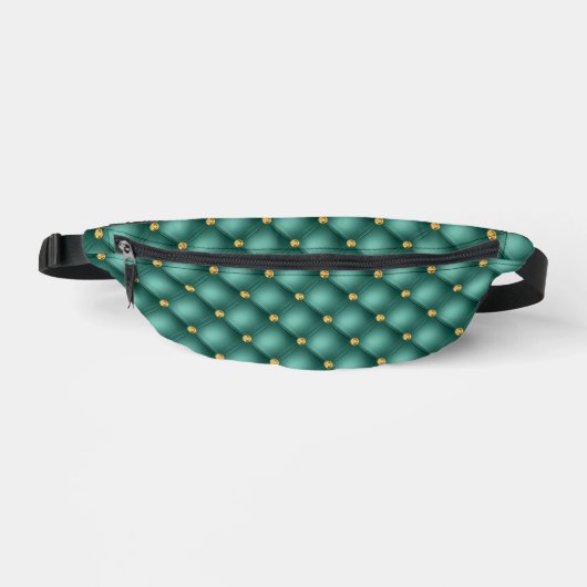 Gouden diamanten getuft turquoise Fanny Pack Heuptasje (Voorkant)
