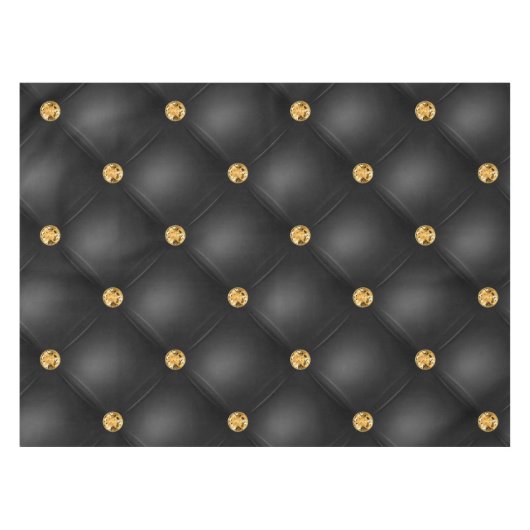 Gouden diamanten getuft zwart en goud tafelkleed (Voorkant (Horizontaal))