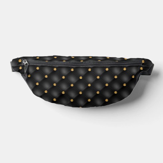 Gouden diamanten getuft zwart Fanny Pack Heuptasje (Liggend)