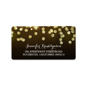 Gouden Diamanten Glitter Bruiloft Etiket (Voorkant)