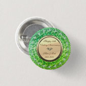 Gouden Diamanten Groene 50ste Huwelijksverjaardag Ronde Button 3,2 Cm (Voorkant /achterkant)