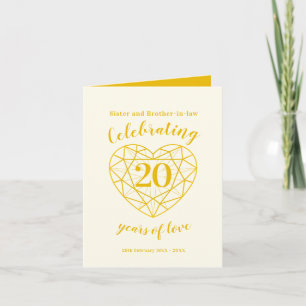 Gouden diamanten huwelijksjubileum 20 jaar kaart