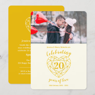 Gouden Diamanten Jubileum 20 jaar foto Kaart