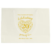 Gouden diamanten jubileum 20 jaar liefde groot groot cadeauzakje (Achterkant)