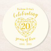 Gouden diamanten jubileum 20 jaar onderzetters (Voorkant)