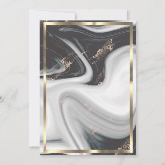 Gouden diamanten kader marmeren huwelijksjubileum kaart (Achterkant)