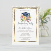 Gouden Diamanten, Lijst, Bloemen Afstudeerders Pet Kaart (Staand voorkant)