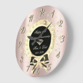 Gouden Diamanten Lint Confetti Roze Goud Jubileum Grote Klok (Hoek)