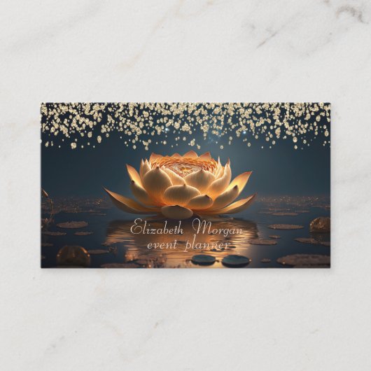 Gouden Diamanten Lotus Donker Visitekaartje (Voorkant)