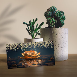 Gouden Diamanten Lotus Donker Visitekaartje