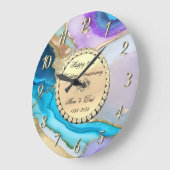 Gouden Diamanten Marmer 25e Bruiloft Jubileum Grote Klok (Hoek)