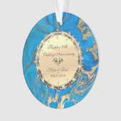 Gouden Diamanten, Marmer 50ste Trouwdag Jubileum Ornament (voorkant)