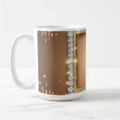 ✨ Gouden Diamanten Monogram Aangepaste Naam Ontwer Koffiemok (Links)