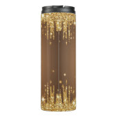 ✨ Gouden Diamanten Monogram Aangepaste Naam Ontwer Thermosbeker (Achterkant)