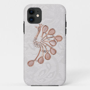 Gouden Diamanten Pauw Paisley Kant iPhone 5 11 Hoesje