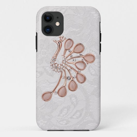 Gouden Diamanten Pauw Paisley Kant iPhone 5 Case-Mate iPhone Case (Achterkant)