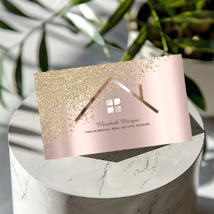 Gouden diamanten roze goud vastgoedmakelaar visitekaartje