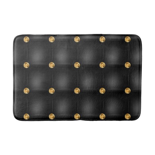 Gouden Diamanten Tufted Black Bath Mat (Voorkant)