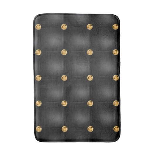Gouden Diamanten Tufted Black Bath Mat (Voorkant Verticaal)
