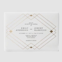 Gouden Diamanten Witte Geometrische Deco Gatsby Br