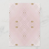 Gouden Diamond Roze Deco Gatsby 5 x 7 Tafelnummer (Achterkant)