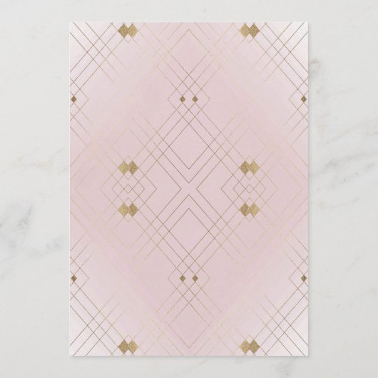 Gouden Diamond Roze Deco Gatsby 5 x 7 Tafelnummer (Achterkant)