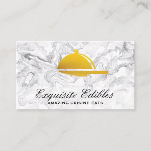 Gouden Dienblad Mes Logo Keukens Visitekaartje